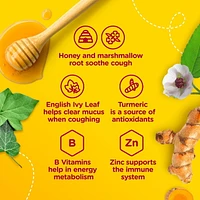 Zarbee's Sirop Complet Toux + Rhume pour enfants, zinc, miel, curcuma, racine de guimauve, vitamines B, feuille de lierre 118 ml