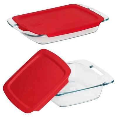 Pyrex® Easy Grab 4 Piece Value Pack; 9x13 oblong, 8x8 square, 13x9 oblong, 8x8 square