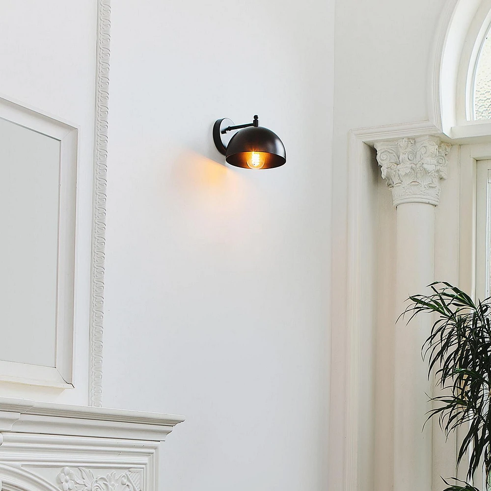 1-Light Matte Black Wall Sconce