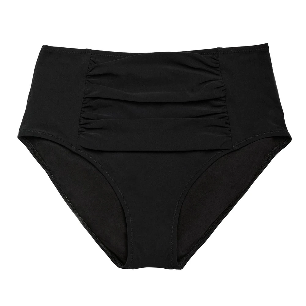 Bas de bikini taille haute froncé pour femme Captiva