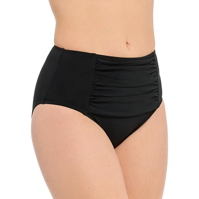 Bas de bikini taille haute froncé pour femme Captiva
