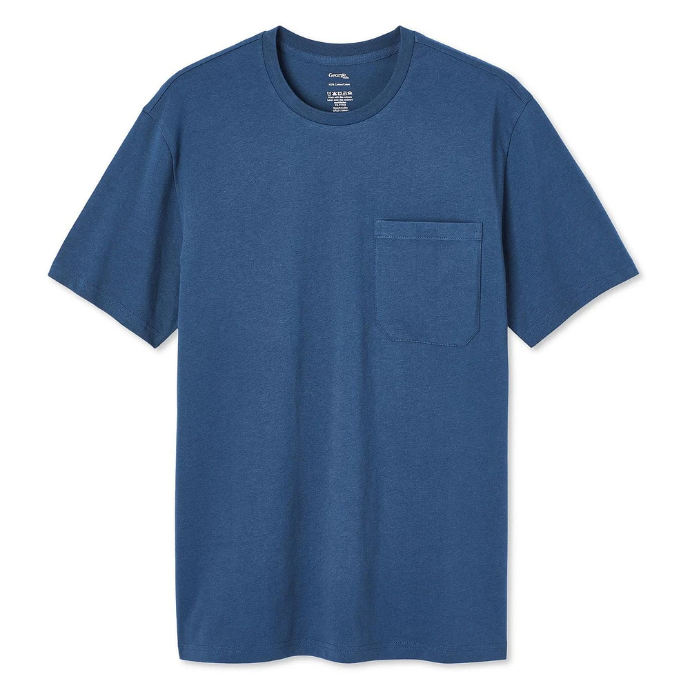 T-shirt avec pochette George pour hommes Tailles P-2XL
