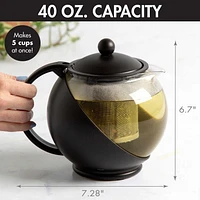 Today by Primula 40 oz. Half Moon Teapot, 40 oz Glass Teapot