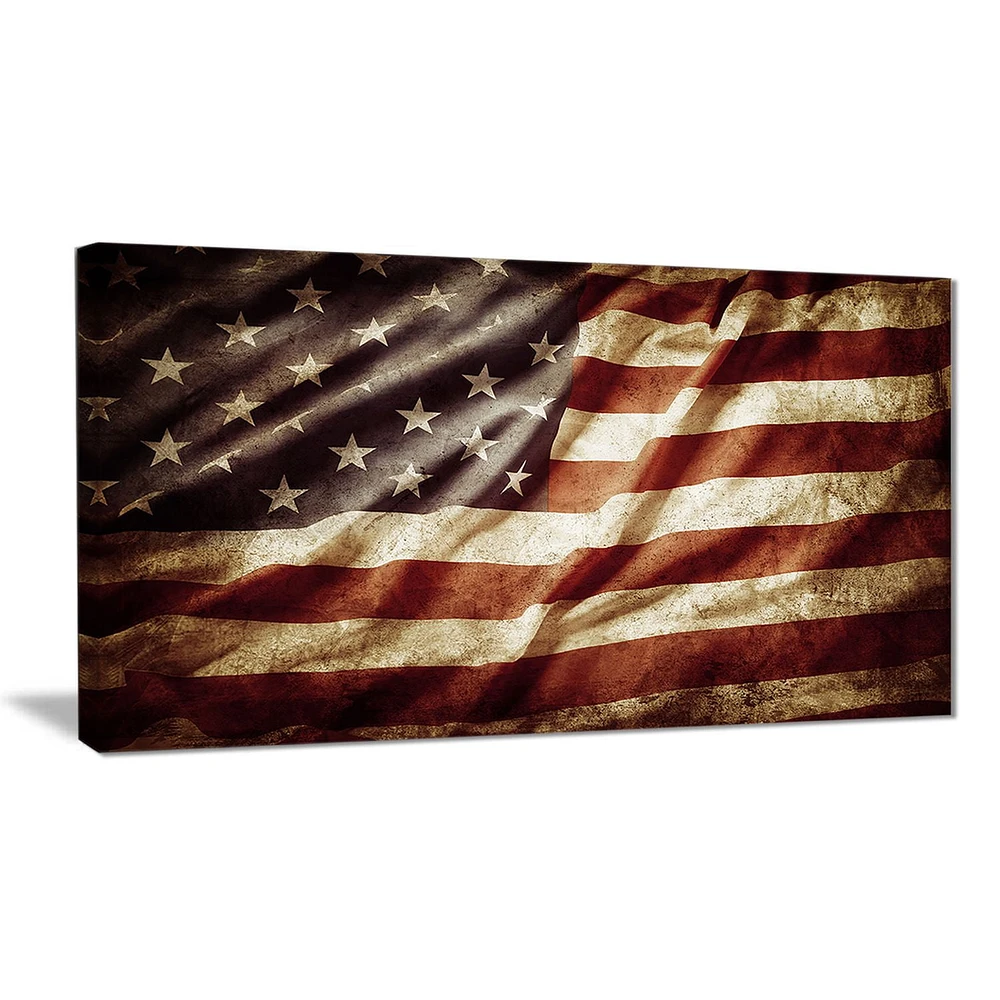 Design Art American Flag Contemporary Canvas Art Print