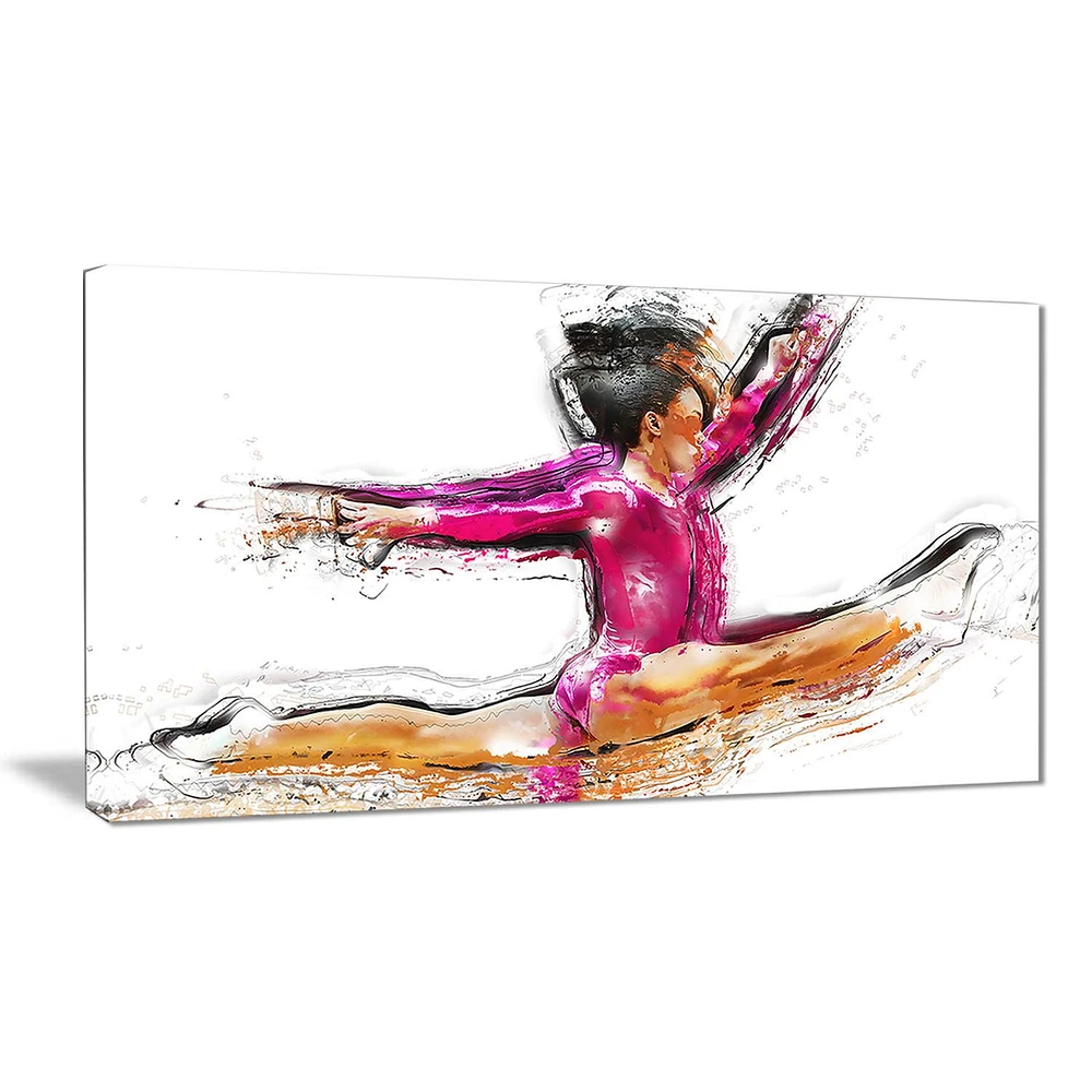 Design Art Gymnastics Split Canvas Wall Art