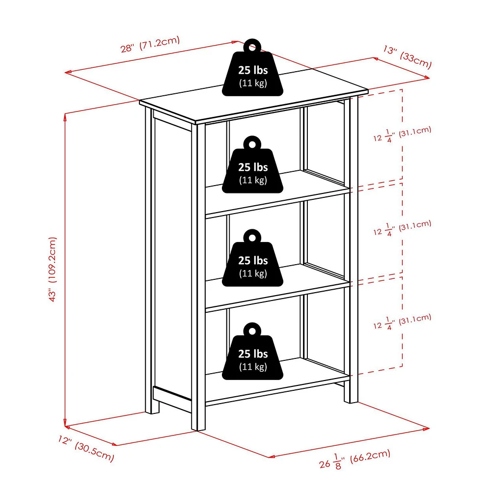 Winsome 94328 Milan Wide Storage Shelf