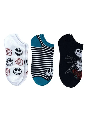 Nightmare Before Christmas Women's No-Show Socks, 3-Pack, Size 4-10, Lightweight Women's No-Show Socks