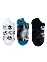 Nightmare Before Christmas Women's No-Show Socks, 3-Pack, Size 4-10, Lightweight Women's No-Show Socks