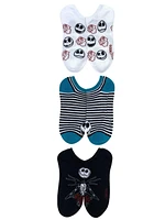 Nightmare Before Christmas Women's No-Show Socks, 3-Pack, Size 4-10, Lightweight Women's No-Show Socks