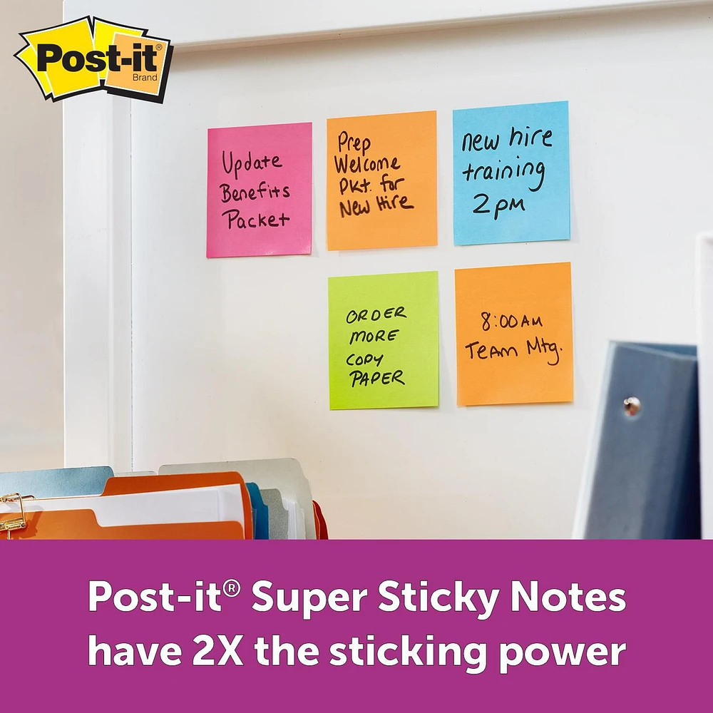 Post-it® Super Sticky Notes 654-8SS2F, Notes & Flags, Combo Pack