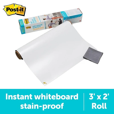 Post-it® Super Sticky Dry Erase Surface DEF3x2, 2 ft x 3 ft (60.9 cm x 91.4 cm)