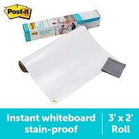 Post-it® Super Sticky Dry Erase Surface DEF3x2, 2 ft x 3 ft (60.9 cm x 91.4 cm)