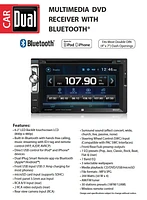 Dual Electronics XDVD276BT 6.2 inch LED Backlit LCD Multimedia Touch Screen Double Din Car Stereo with Built-In Bluetooth, iPlug, CD/DVD Player & USB/microSD Ports