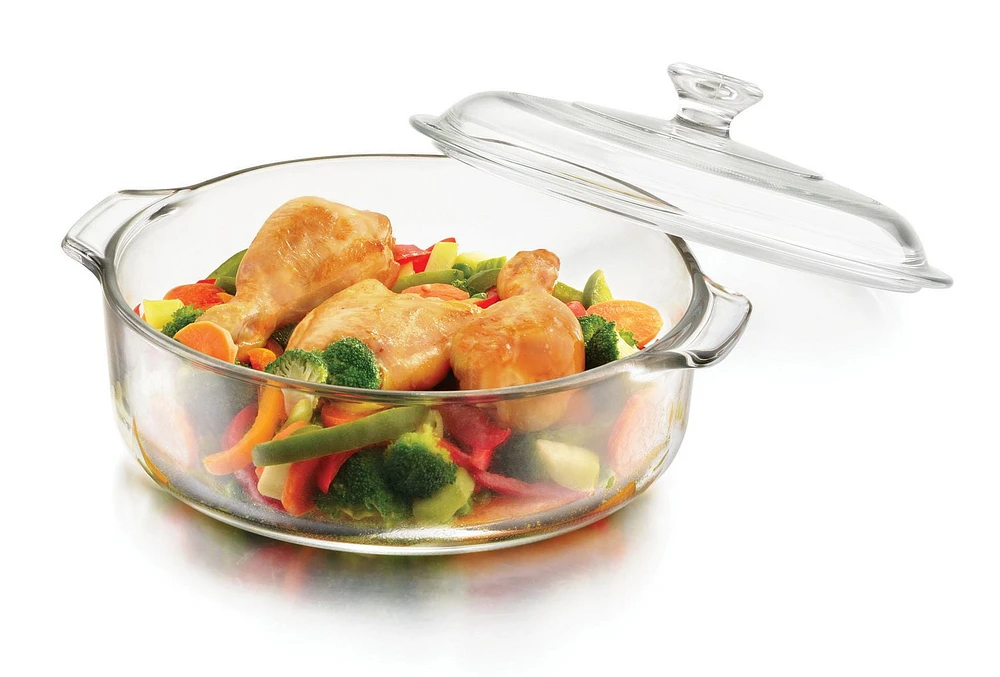 Libbey Glass 2 Qt Casserole with Glass Lid, With Glass Lid