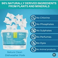 Nature Clean Sachets Pour Lave-Vaisselle Naturels à 96% 1,08 kg