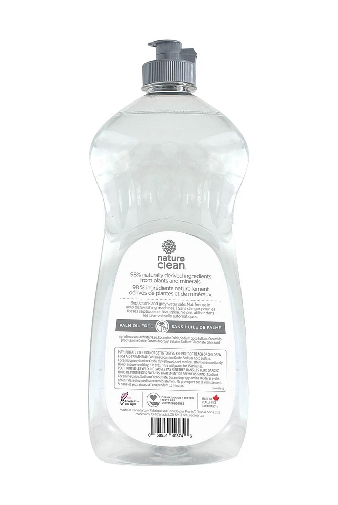 Nature Clean Dishwashing Liquid - Fragrance Free, Fragrance Free 740ml