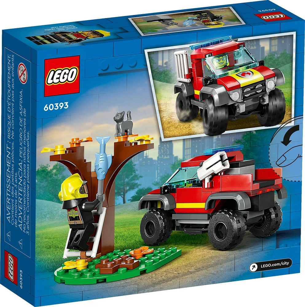 LEGO City 4x4 Fire Engine Rescue Truck Toy Set 60393, Includes 97 Pieces, Ages 5+