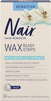 Nair Wax Ready Strips for Sensitive Skin with White Lily, 24 Wax strips + 2 Wipes