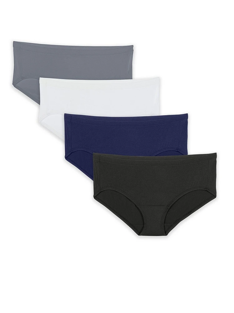 Culottes aux hanches micro-mailles respirantes Fruit of the Loom Fit For Me pour femmes, paquet de 4