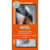 onn. Premium Japanese Tempered Glass Screen Protector for Samsung Galaxy S24 Ultra with Easy Application Tray, Scratch and Impact Absorbing