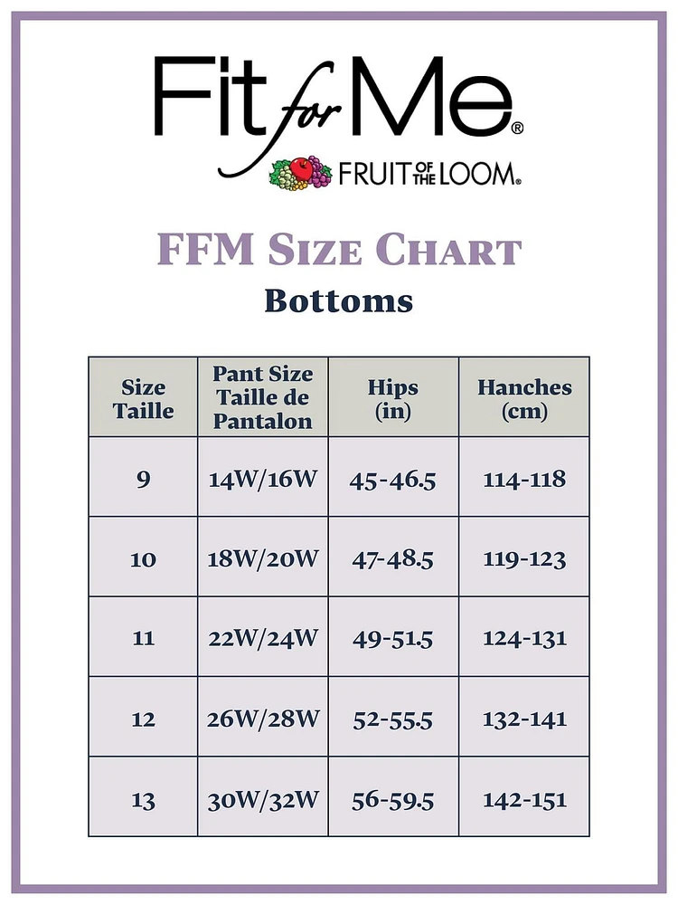 Women's Plus Size Fit for Me® by Fruit of the Loom® Breathable Micro-Mesh Brief Panty, 4-Pack, Sizes: 9-13