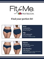 Women's Plus Size Fit for Me® by Fruit of the Loom® Breathable Micro-Mesh Brief Panty, 4-Pack, Sizes: 9-13