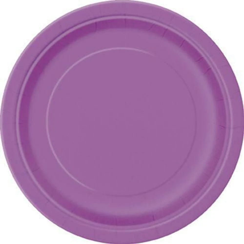 Pretty Purple Round 9" Dinner Plates, 20ct, 8.625" /21.9cm