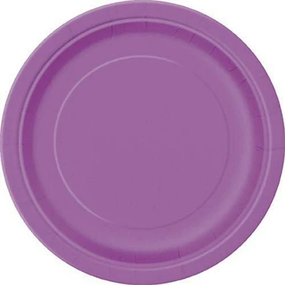 Jolies assiettes rondes violettes de 9 po, 20 carats 8,625" /21,9 cm