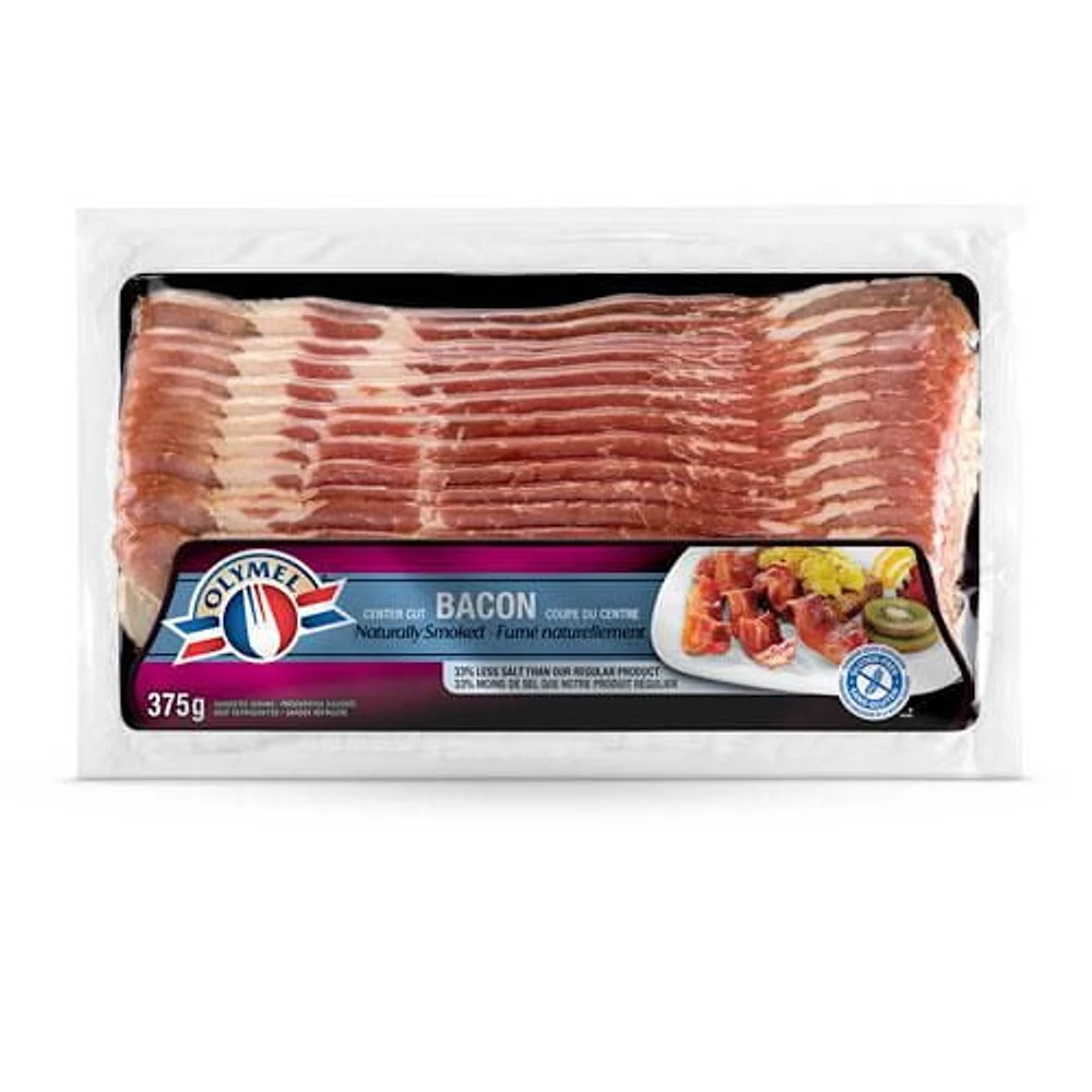 Olymel Naturally Smoked Bacon 33% Less Salt