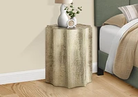 Monarch Specialties Accent Table, Drum, Side, End, Nightstand, Lamp, Living Room, Bedroom, Gold Metal, Contemporary, Modern