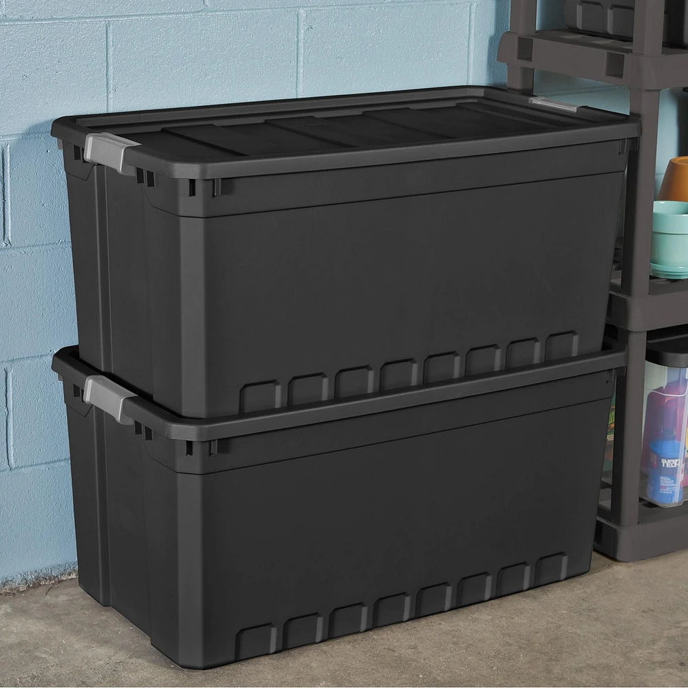 Sterilite 189L Stacker Tote - Black, 189L