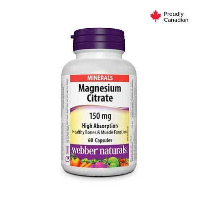 Webber Naturals® Magnesium Citrate High Absorption 150 mg, 60 Capsules