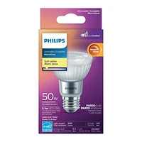 PHILIPS 5.5W (50W equivalent) PAR20 E26 Soft White Warm Glow (2700K)  Dimmable LED bulb