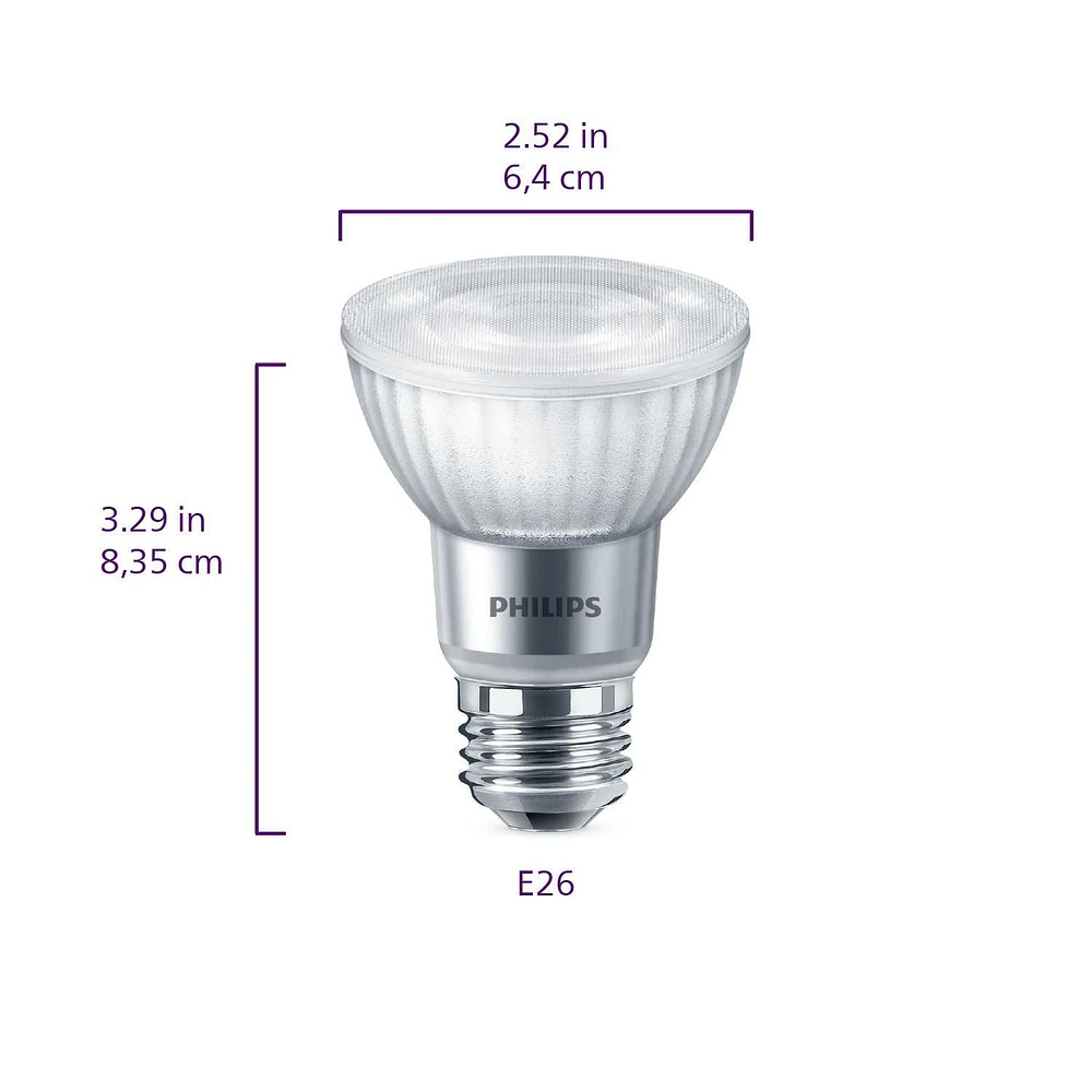 PHILIPS 5.5W (50W equivalent) PAR20 E26 Soft White Warm Glow (2700K)  Dimmable LED bulb