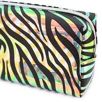 Pen+Gear Iridescent Animal Print Pencil Pouch with Zebra Stripe Design