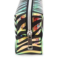 Pen+Gear Iridescent Animal Print Pencil Pouch with Zebra Stripe Design