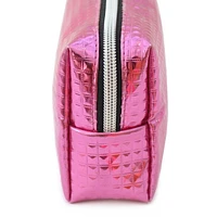 Pen+Gear Metallic Pink Pencil Pouch with Diamond Embossed Pattern