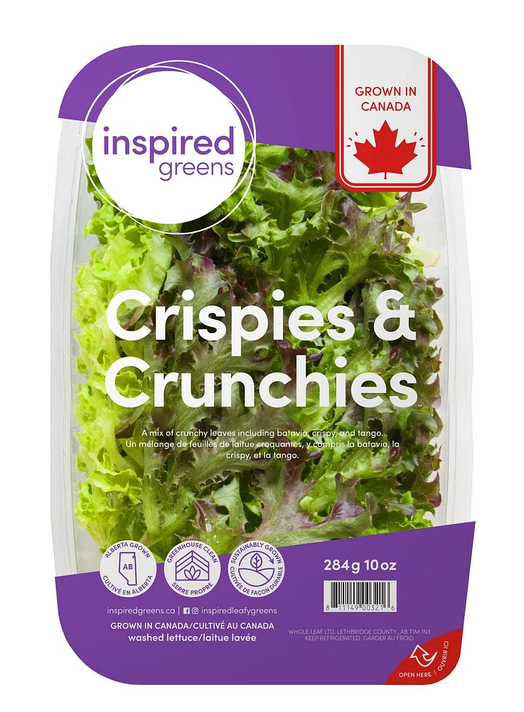 Inspired Greens Crispies & Crunchies Lettuce Blend 284g Lettice Blend