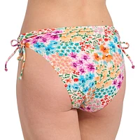 Summer Flirtt Maillot de bain bikini taille haute à imprimé floral pour femme, avec attaches latérales