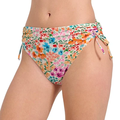 Summer Flirtt Maillot de bain bikini taille haute à imprimé floral pour femme, avec attaches latérales