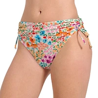 Summer Flirtt Maillot de bain bikini taille haute à imprimé floral pour femme, avec attaches latérales