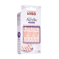 KISS Salon Acrylic - French Toe Nail - Fake Nails, 28 Count, French toe