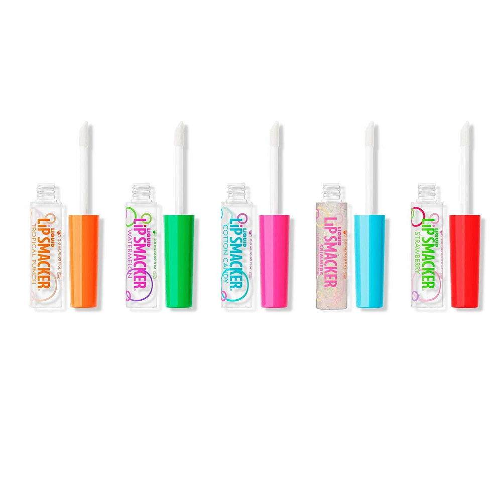 Liquid Lip Gloss Party Pack, Three Lip Smackers and two Shimmer