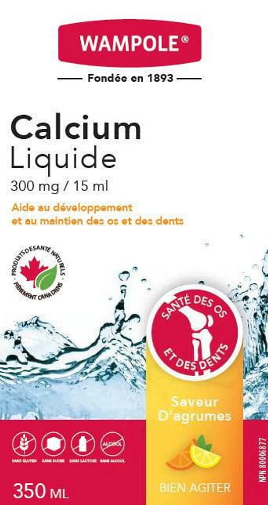 Wampole Calcium Liquid with Natural Citrus Flavour