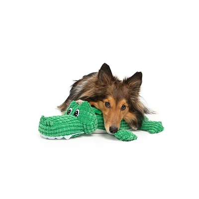 One Paw, Big Alligator Dog Toy, With Squeaker and Crinkle Paper Sound