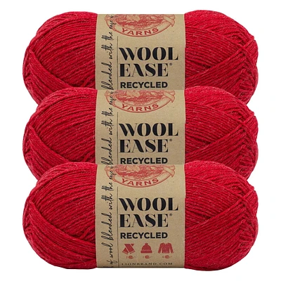 Lion Brand Wool-Ease Recycled Charcoal Medium Weight Acrylic Wool Yarn Grey 3-Pack