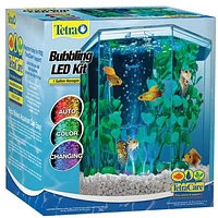 Tetra Bubbling Hexagon Aquarium Kit with LED Light, 1 Gallon