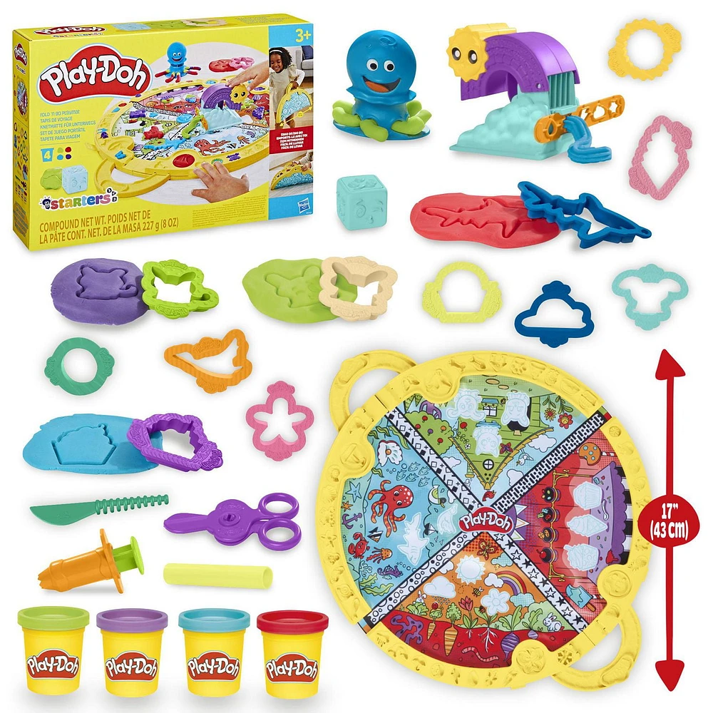 Play-Doh Fold and Go Playmat Starter Playset, Ages 3 and up