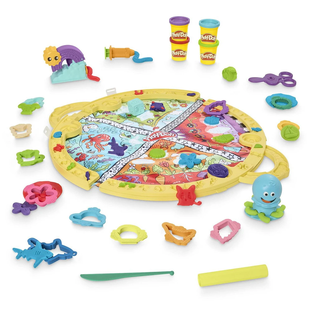 Play-Doh Fold and Go Playmat Starter Playset, Ages 3 and up