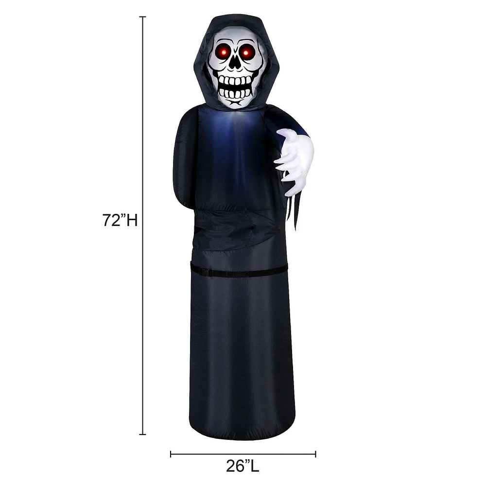 Occasions Airflowz Animated 6ft Gonflable Lurking Reaper w / Red Eyes Lights